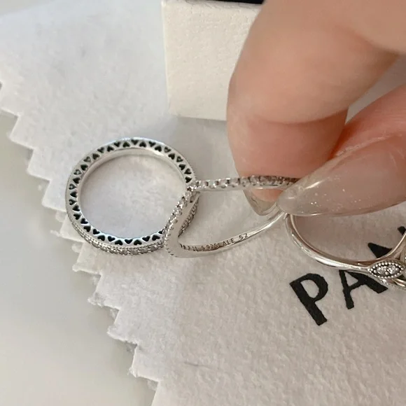 PANDORA RINGS 3 PIECES SET - Picture 4 of 6